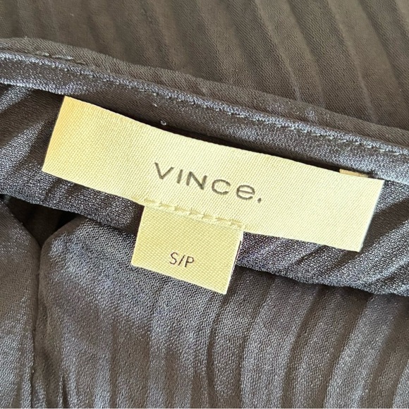 VINCE fluttered sleeve crushed satin Blue Blouse - Picture 8 of 8